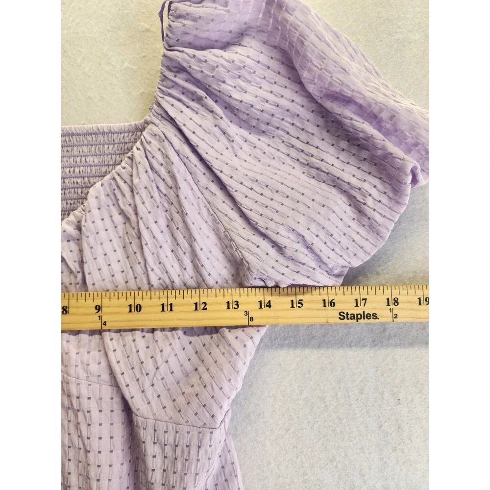 Old Navy Womens Purple Puff Sleeve Smocked Back Fit & Flare Mini Dress Medium - Picture 6 of 8